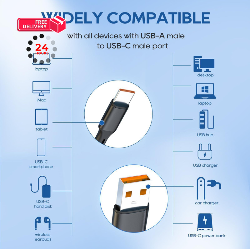 UCEC 2-Pack USB C Multi Charging Cable, 3 in 1 Braided Nylon 3.9 feet, Black gallery