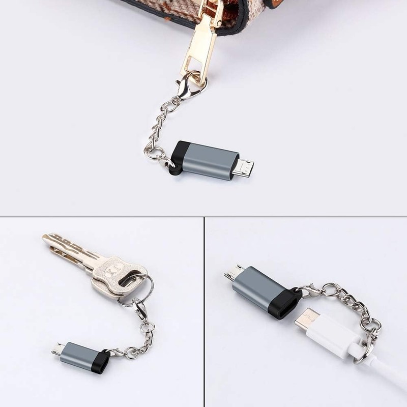 USB C to Micro Adapter, (4-Pack) Type C Female Male Grey gallery