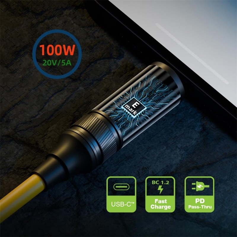 Cable Smart LED Display USB-C USB4 Cable 20Gbps 100W 8K for Laptop Disk Phone... gallery