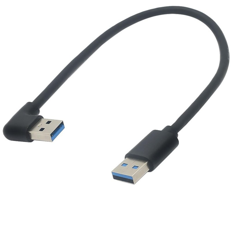 USB to USB Cable 1ft 5Gbps Data USB A Cable 90° Right Angled Type-A Male