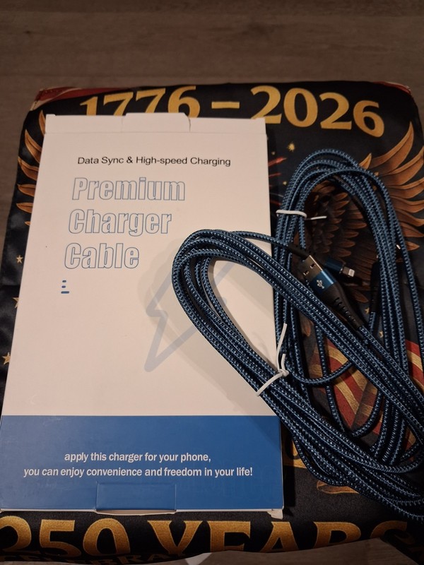 Iphone Braided Nylon Charging/Data Sync Cable, Blue/Black Universal