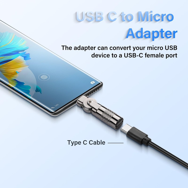 SinLoon 2 Pack USB C to Micro USB Adapter USB Type C Female to Micro 5Pin Mal... gallery