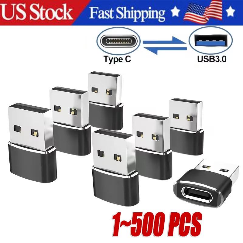 1~500PCS USB C3.1 Type C Female to USB3.0 Type A Male Port Converter Adapter LOT