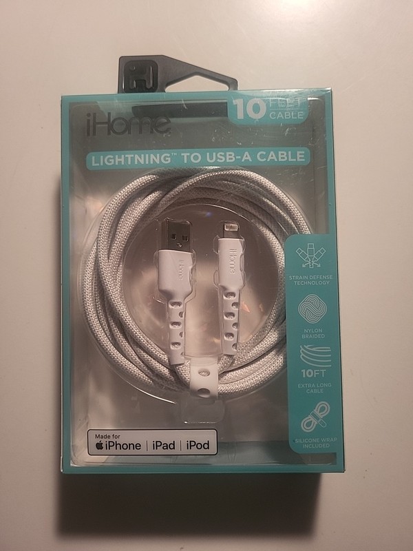 USB A Braided Lightning Cable Apple Charger 10 Feet