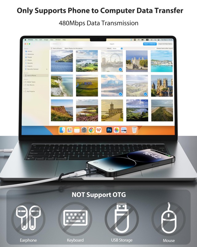 [MFi Certified] USB C to Lightning Adapter, Type C to Lightning Adapter Suppo... gallery