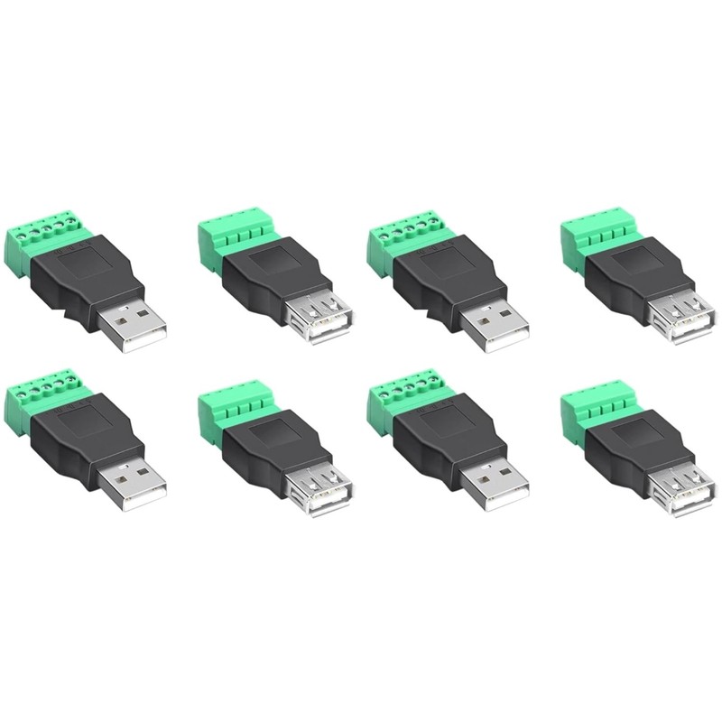 USB 2.0 Male/Female to 5 Pin Terminal Block Connectors