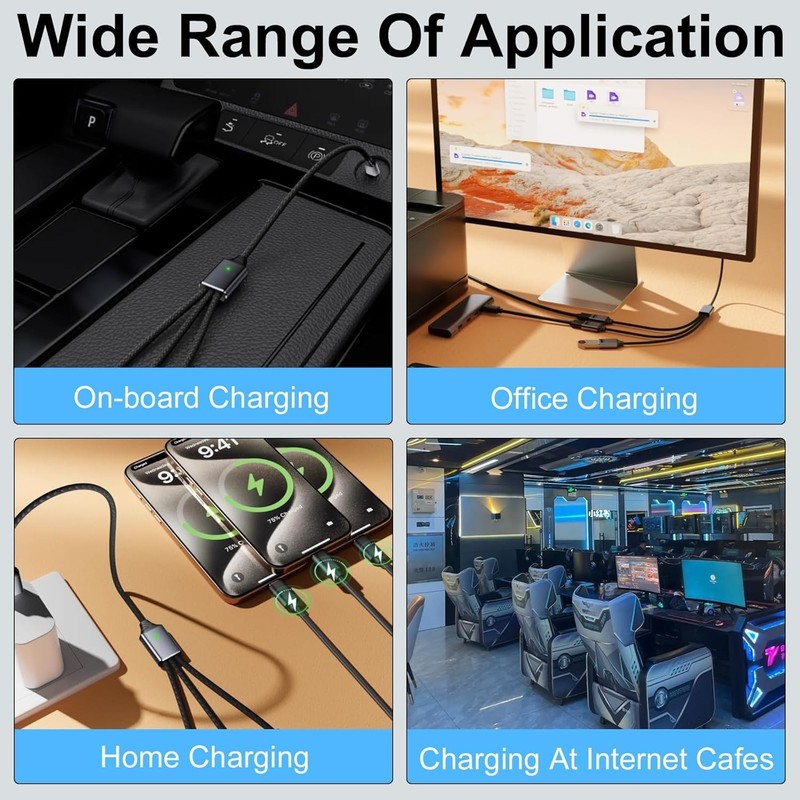 USB C Splitter 1 in 3 Out, Type C Male to 3 Female Cable gallery