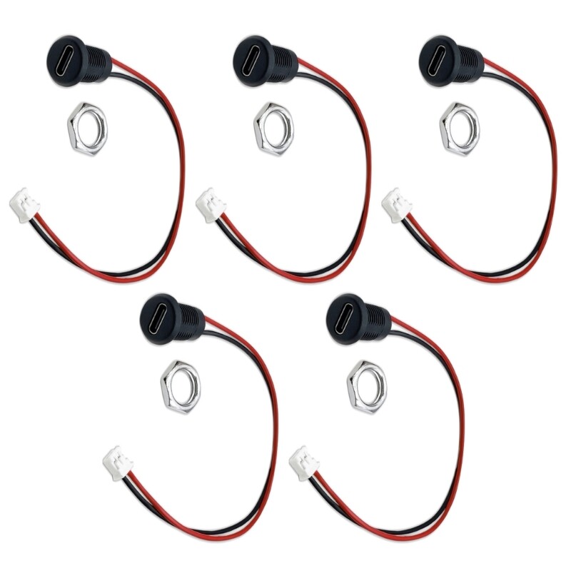 5Pcs Waterproof Female Connector Socket Charging Socket Type C Female Connector gallery
