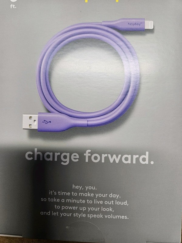 12x Heyday 6 Ft. USB-A Soft Touch Charging Cable Purple New Sealed In Box gallery