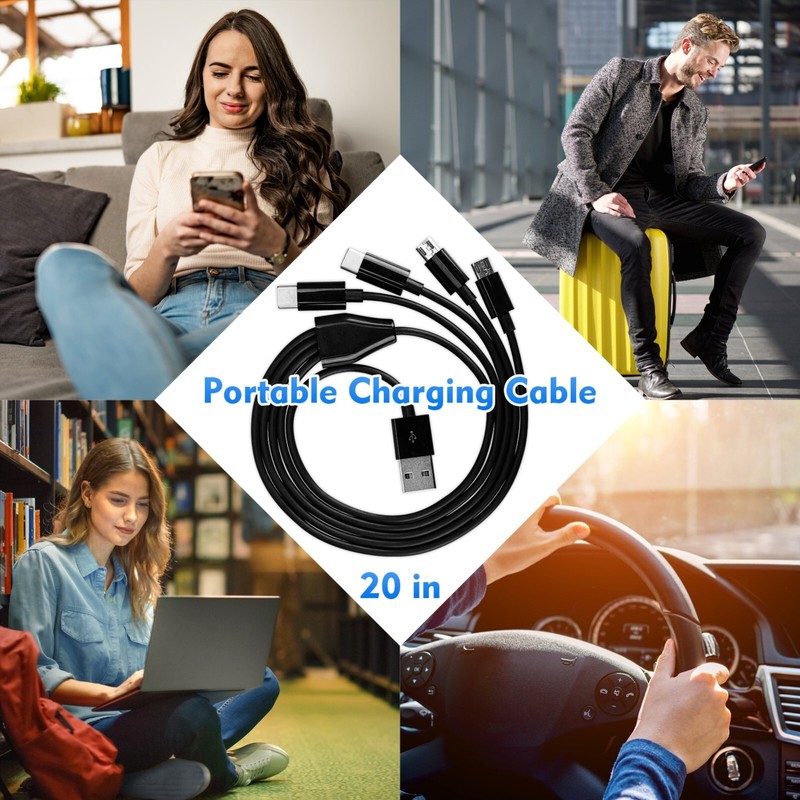 Multiple USB Charging Cable, 4 in 1 USB Charger Cable Adapter Connector gallery