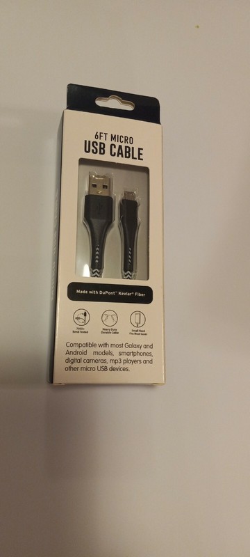 Android Micro USB Charger Cable 6 FT Black and Gray Heavy Duty gallery