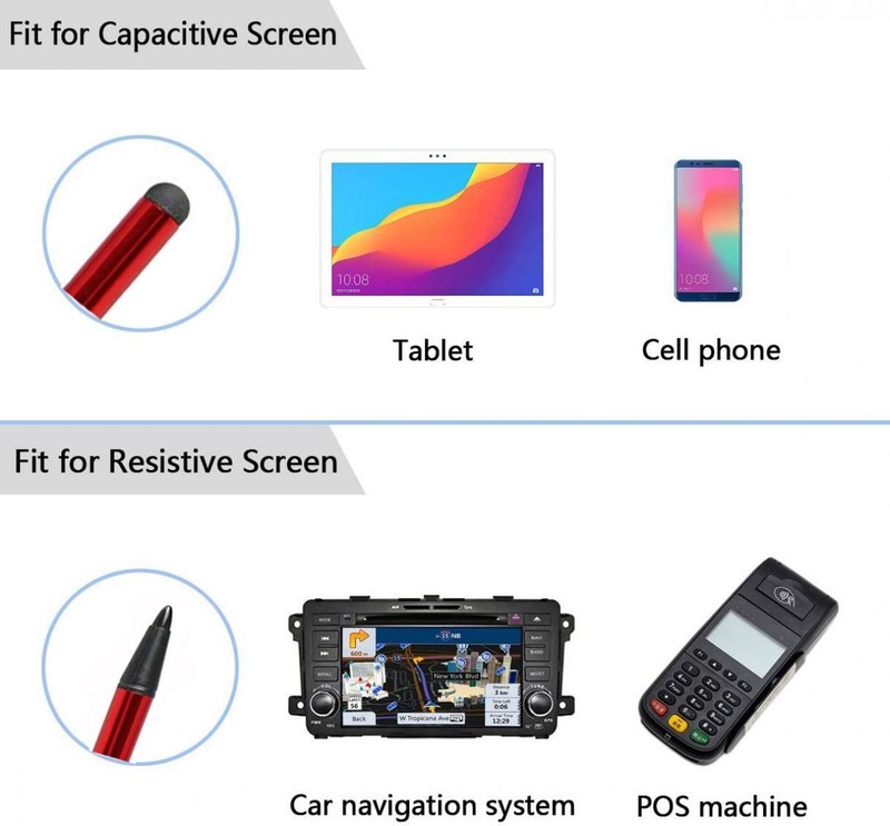 RED STYLUS CAPACITIVE AND RESISTIVE PEN TOUCH COMPACT LIGHTWEIGHT for TABLETS gallery