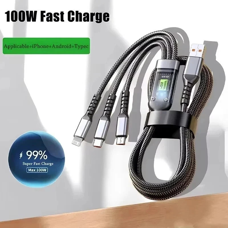 3 in 1 Fast Charging Cable Cell Phone Charger Cord For iPhone Type C Micro USB gallery
