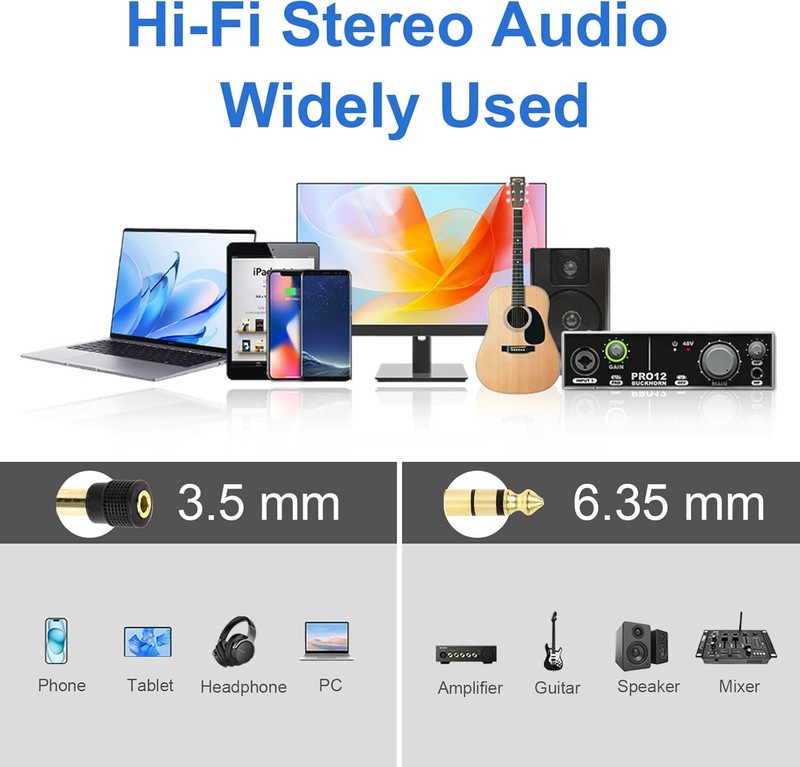 4-Pack 3.5mm to 1/4" Headphone Jack Adapter gallery