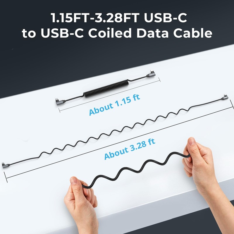 SMALLRIG USB C to USB C Coiled Data Cable (Angled to Angled), 90 Degree Type ... gallery
