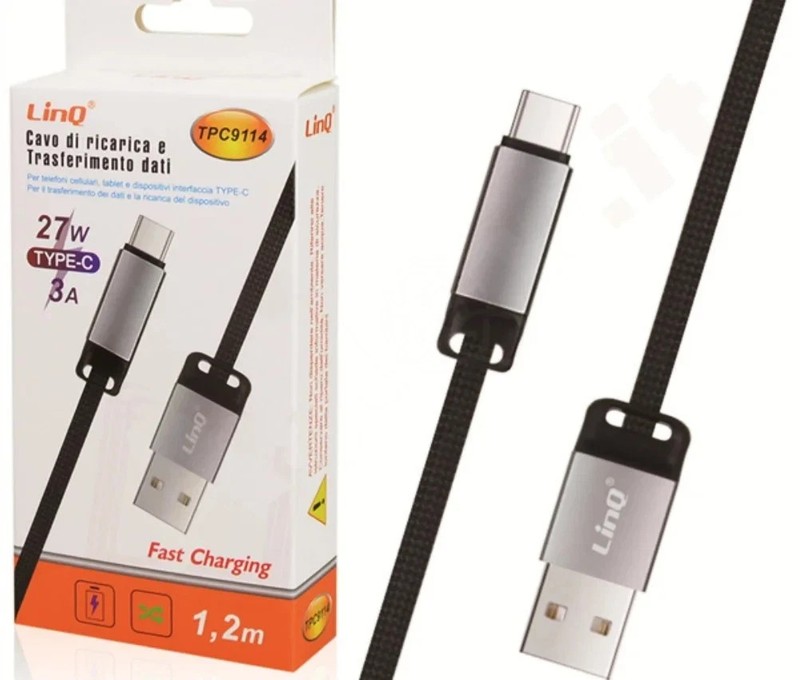 2PCS USB A to USB C 3A 1.2mt Universal Charger Type C Charging Cable