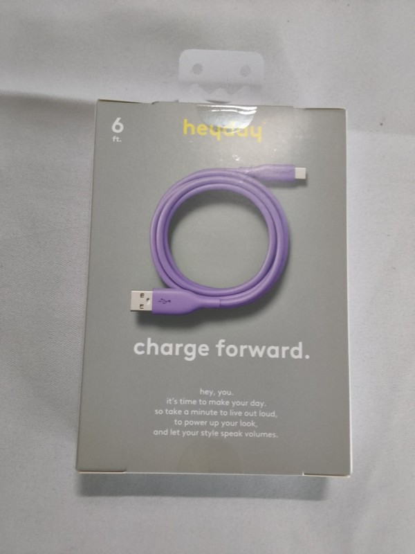 New Heyday 6ft USB-A to USB-C Cable Soft Touch-Purple. A11 gallery