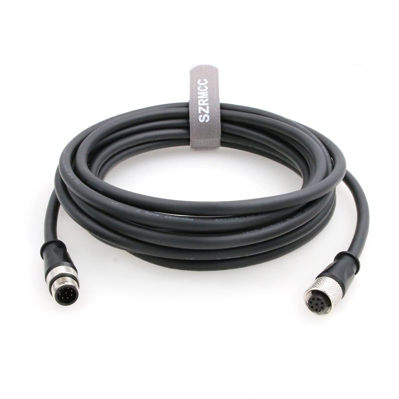 M12 A Code 8 Pin Male to Female Connector Sensor Cable High Flex Waterproof A…