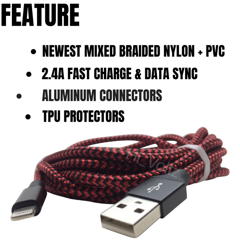3PACK 10FT For Apple iPhone 12 11 8 7 6 X USB Fast Charger Cable Cord Heavy Duty gallery