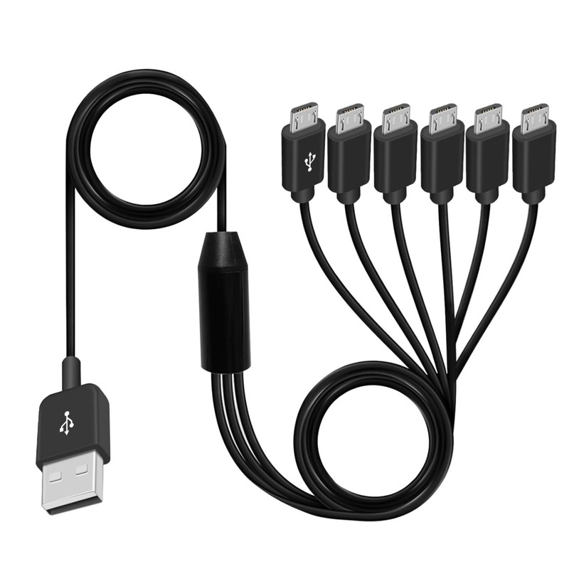 6-in-1 Micro USB Splitter Cable - Fast Data Transfer