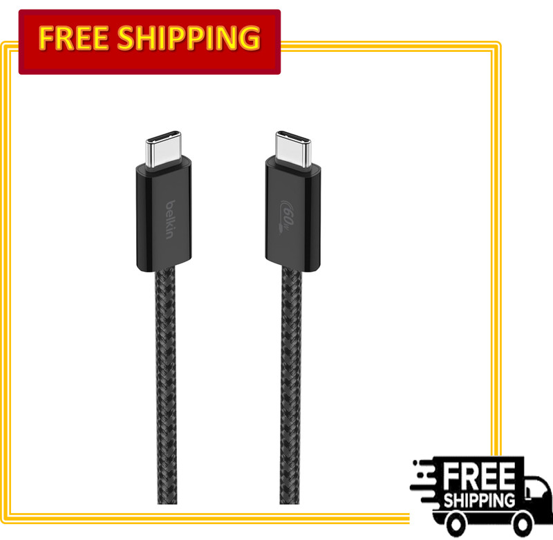 Belkin USB C to USB C 60 W Braided & Soft/ Flexible Fast Charging Cable