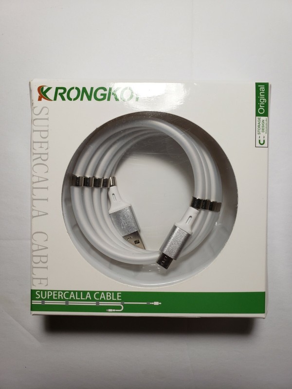 3.2ft Micro USB Magnet Storage Data Cable,USB Micro Cable Self-Coiling Krongkoy