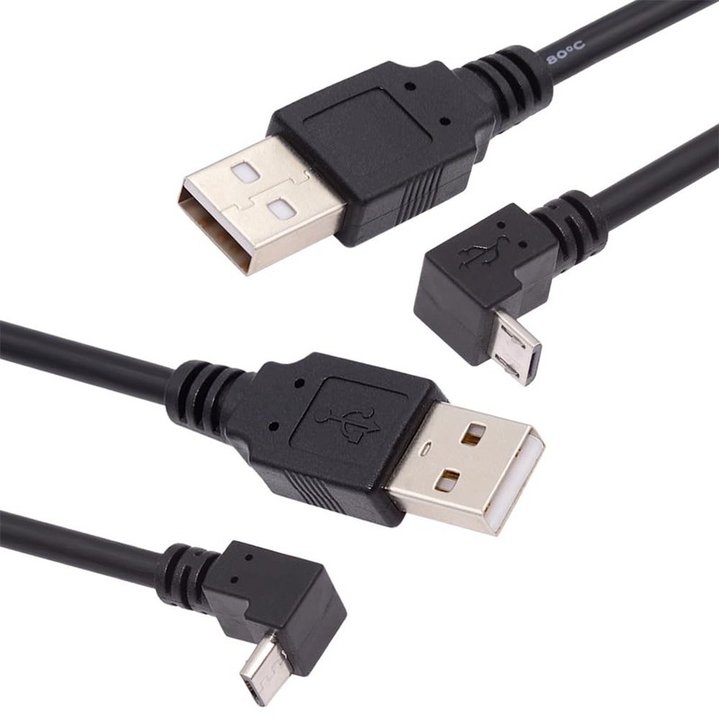 100cm Up Down Angled 90 Degree Micro USB 5Pin To USB 2.0 A Data Charge Cable gallery