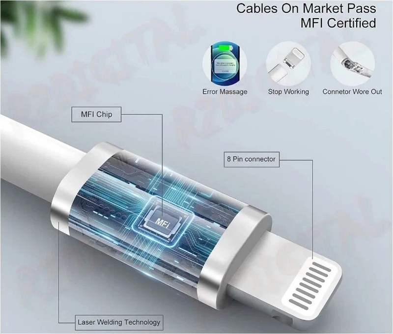 iPhone Light-ning to USB MFi Cable 1Mt iPad Charger Fast Charging iPod gallery