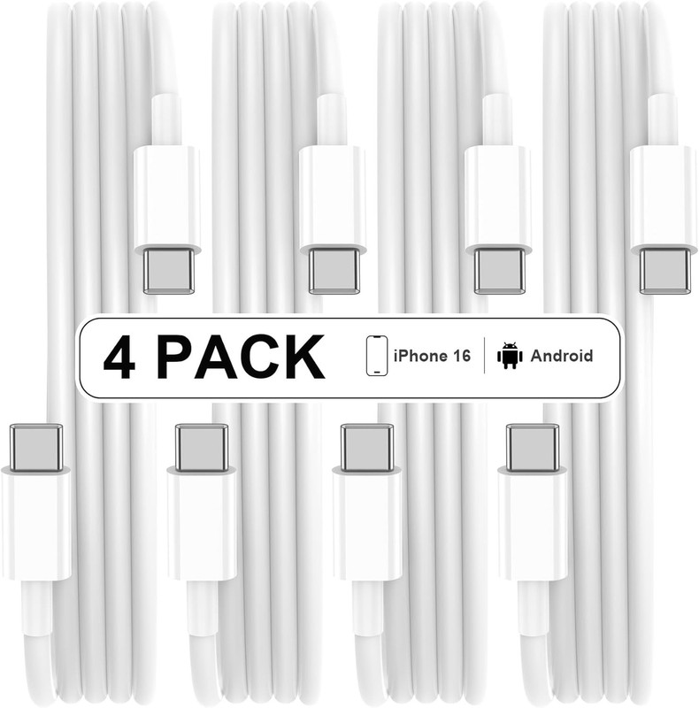 4 Pack 3FT 60W Type USB C to USB C Cable iPhone 16/16 Pro/15/15 Pro/Max/Plus iPa