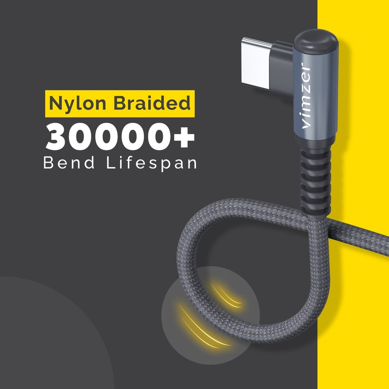 L Shape 90° USB-C Cable Fast Charger Right Angle Type-C Cord for Samsung Galaxy gallery