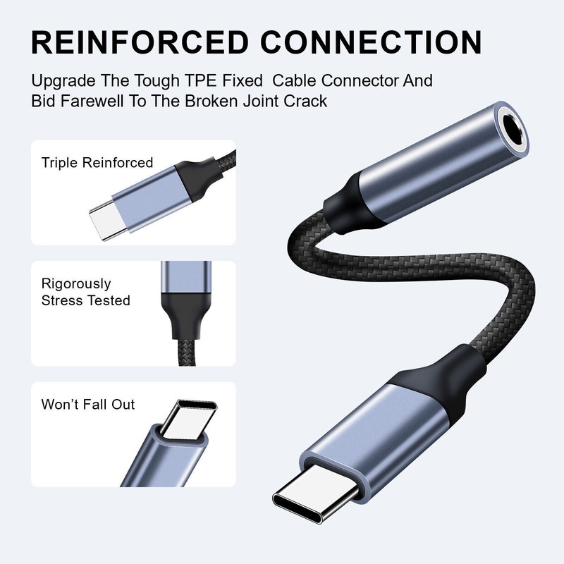 For iPhone 16 Pro Max USB Type C to 3.5mm Aux Jack Adapter Earphone Dongle Cable gallery