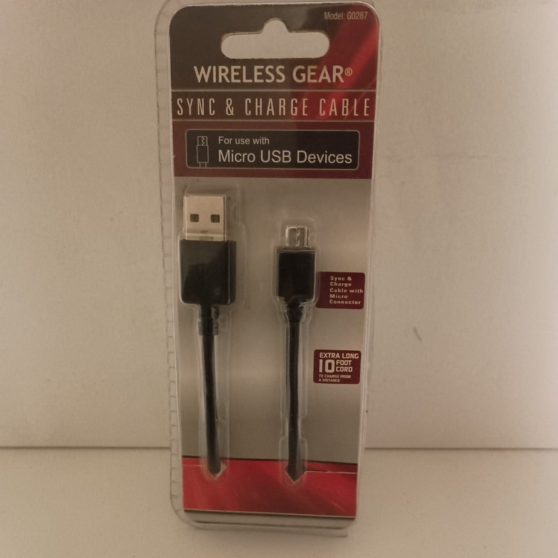 Wireless Gear Micro USB Sync & Charge Cable 10ft