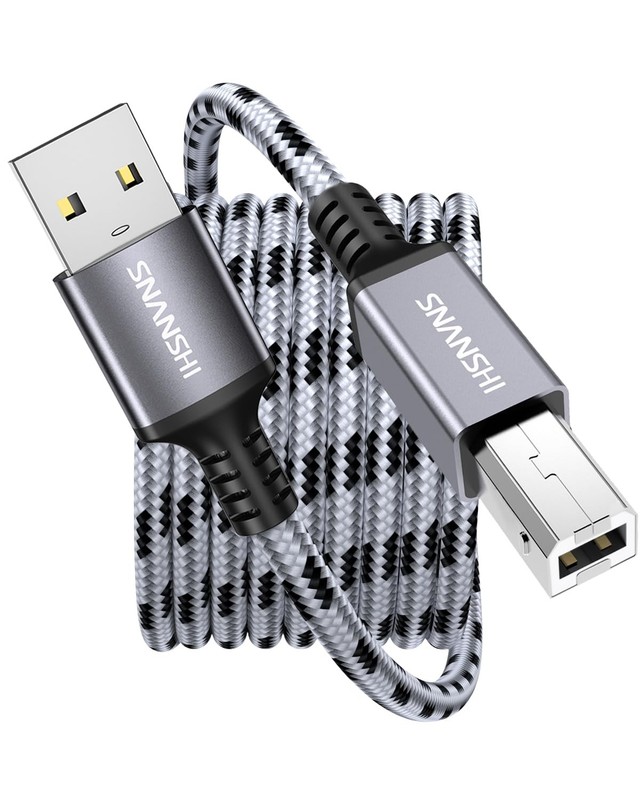 Printer Cable 30ft – Extra Long Type A to B USB Printer Cable for Printers