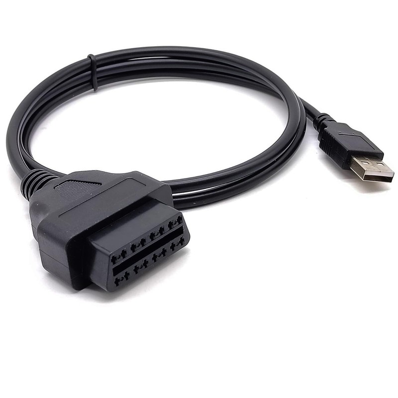 OBD Extension Cable OBD2 to USB Cable USB Type A Male to OBD Female Cable 12V…