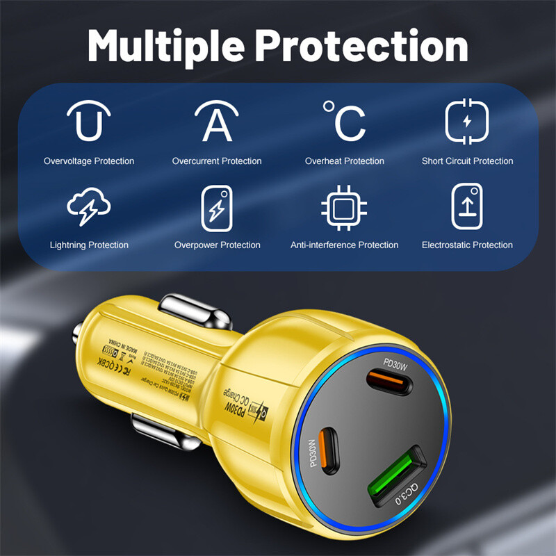 90W Fast Car Charger & 4 IN 1 Cable For Samsung Galaxy A17 A16 A36 A56 A06 A15 gallery