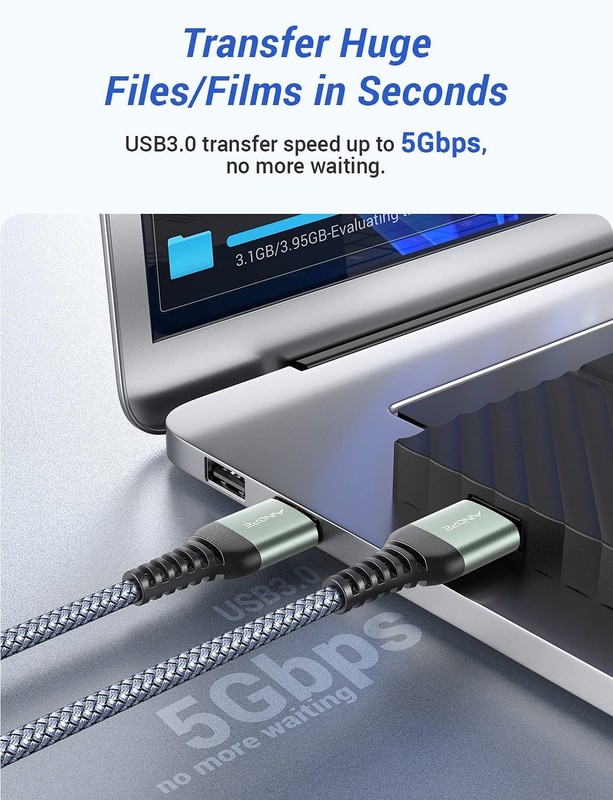 USB 3.0 A to A Male Cable Never Rupture Double End USB Cord Hard Drive 3.3Ft gallery