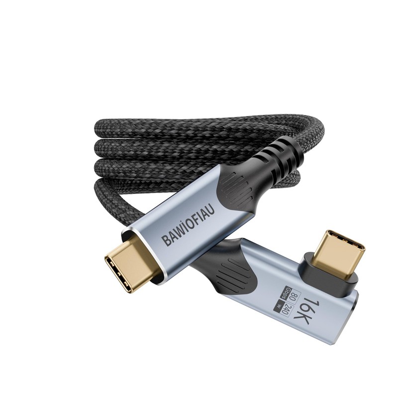 80Gbps USB C Data Cable Right Angle 3.3ft 240W 90 Degree Cord Thunderbolt 5