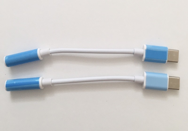 USB C to Headphone Adapter, 2 Pack, Blue, Total Length 4.5 Inches