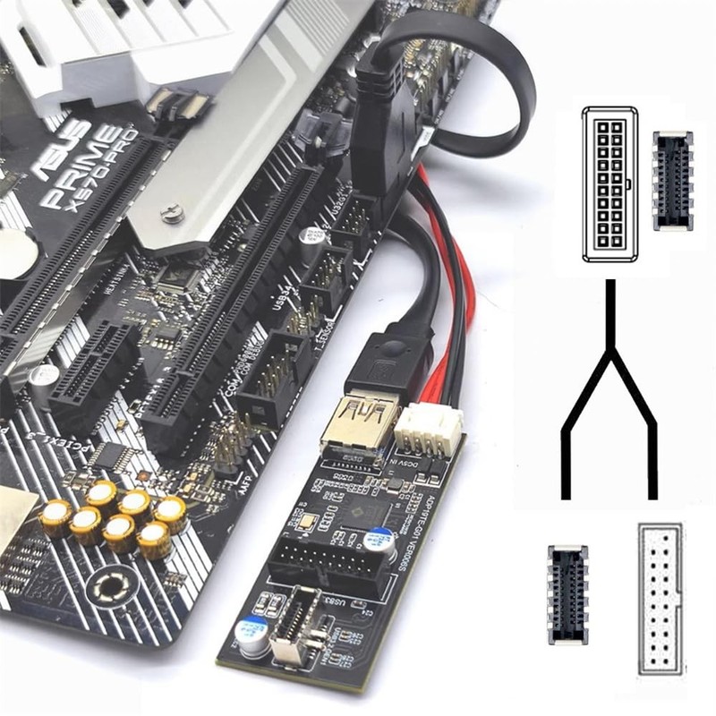 USB 3.0 19/20Pin & Type-E Female Header Splitter to Dual Type-E & USB 3.0 20P... gallery