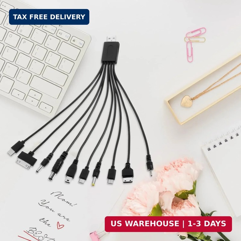 10 in 1 USB Cables, Universal USB to Multi Plug Cell Phone Charger, Universal Mu gallery