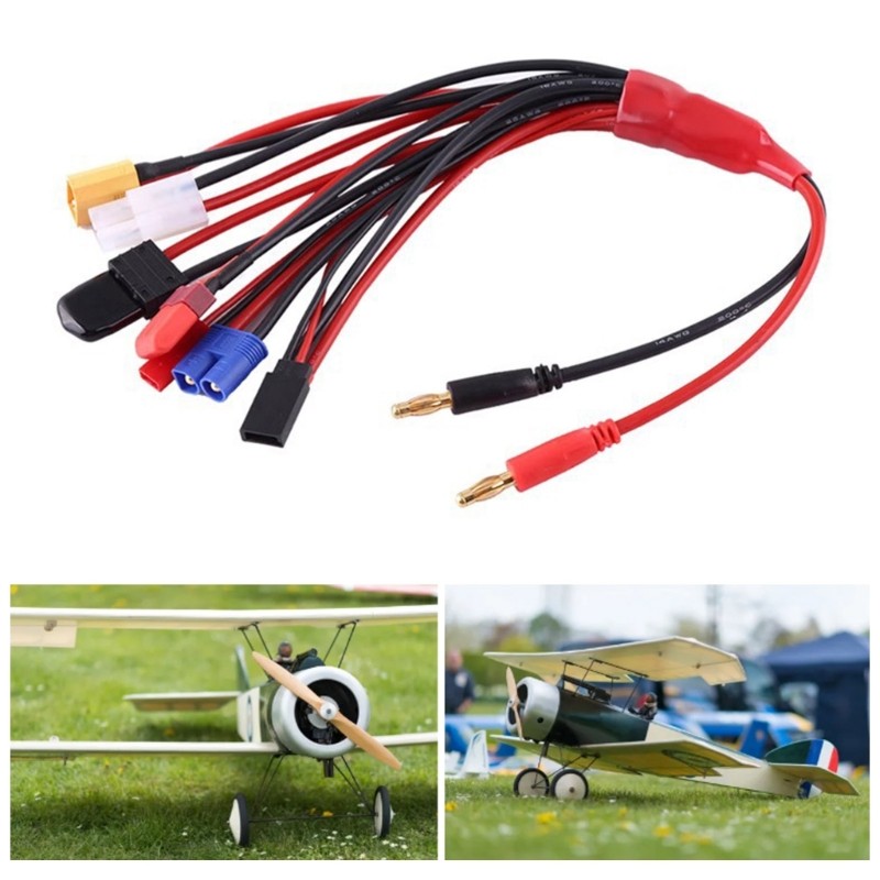 1 to 8 Battery Charger Adapter Connectors Splitter Cable 4.0mm Banana Plug gallery