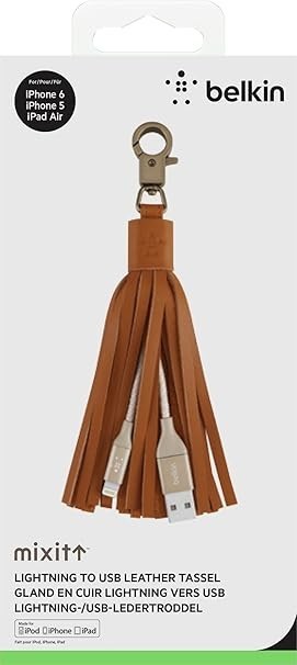 Belkin MIXIT L to USB Leather Tassel with 7-Inch 2.4 Amp Charger