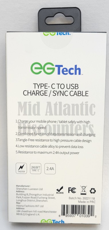 US SELLER 4pk EG Tech Braided USB-C to USB 3.0 Fast Charger Data Sync Cable gallery