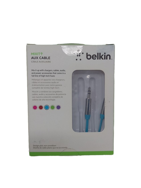 Belkin AV10127TT03-BLU 3.5mm MIXIT Aux Cable 3FT – Blue, NIB