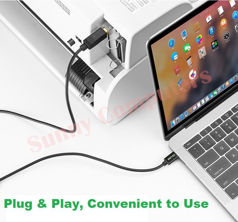 USB 3.1 Type-C to USB 2.0 Type-B M/M Cable 2M Printer Scanner PC Adapter Cord AU gallery