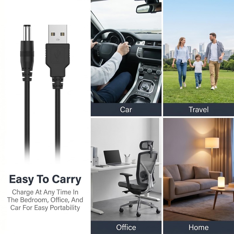 Universal Charger Power Core 5V Universal DC Power Cable USB to DC Charging C... gallery