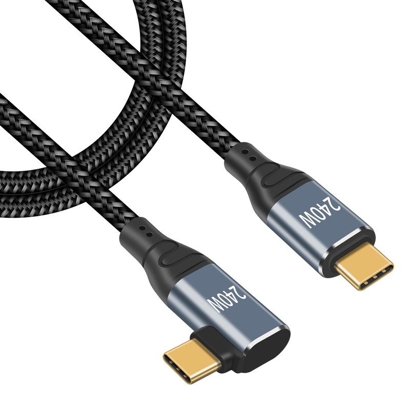 3.3ft Right Angle USB C to USB C Cable 240W Type C Male to Male Fast Charging