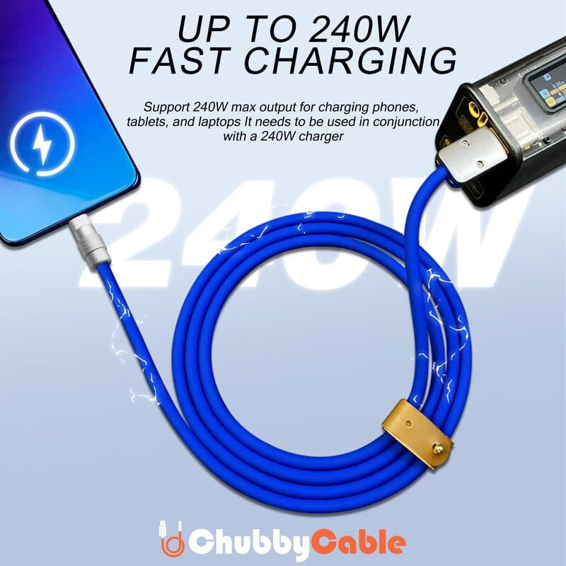 Chubby 2.0 Fast Charging Cable Durable Soft Silicone USB C Cable 240W Extra T... gallery