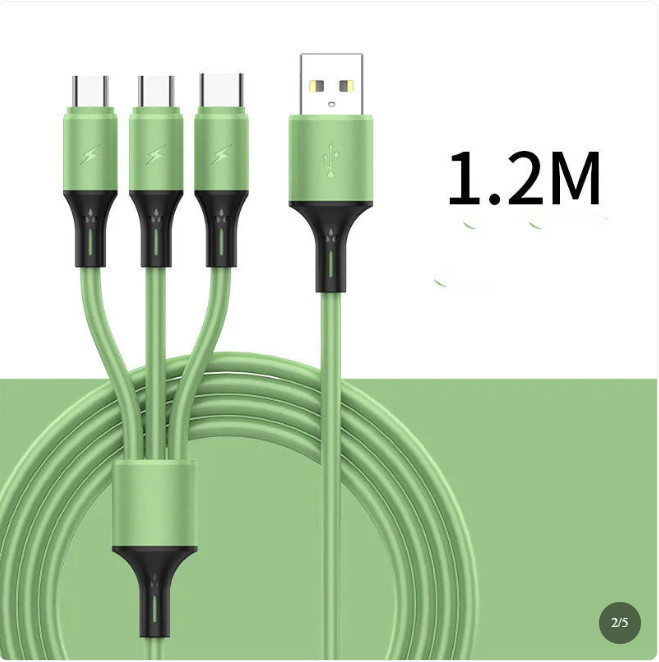 3 in 1 Fast Charging Cable Multi USB Cord Type C Micro iPhone Durable gallery