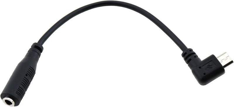 Audio Adapter Cable Black Micro USB to 3.5 Female Audio Elbow Adapter Cable f... gallery